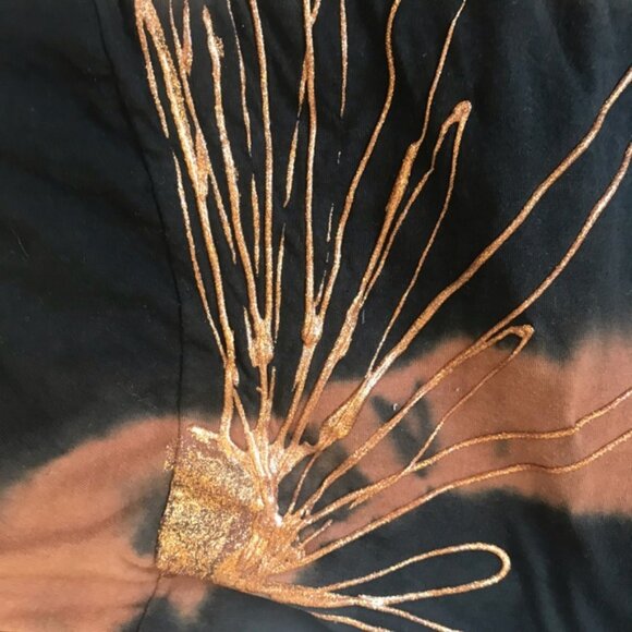 Screen Stars Vintage 80s Tiedye 3D Metallic Cotton T Shirt Oversized Paint Brown - Picture 4 of 16